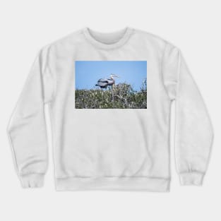 Heron Keeping Watch Over the Nest Crewneck Sweatshirt